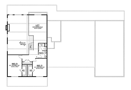 Barndominium House Plan 41895 with 4 Beds, 5 Baths, 2 Car Garage Second Level Plan
