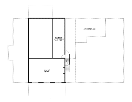 Barndominium House Plan 41896 with 3 Beds, 3 Baths, 3 Car Garage Second Level Plan
