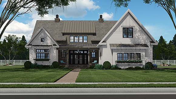 Country House Plan 41900 with 4 Beds, 4 Baths, 2 Car Garage Elevation