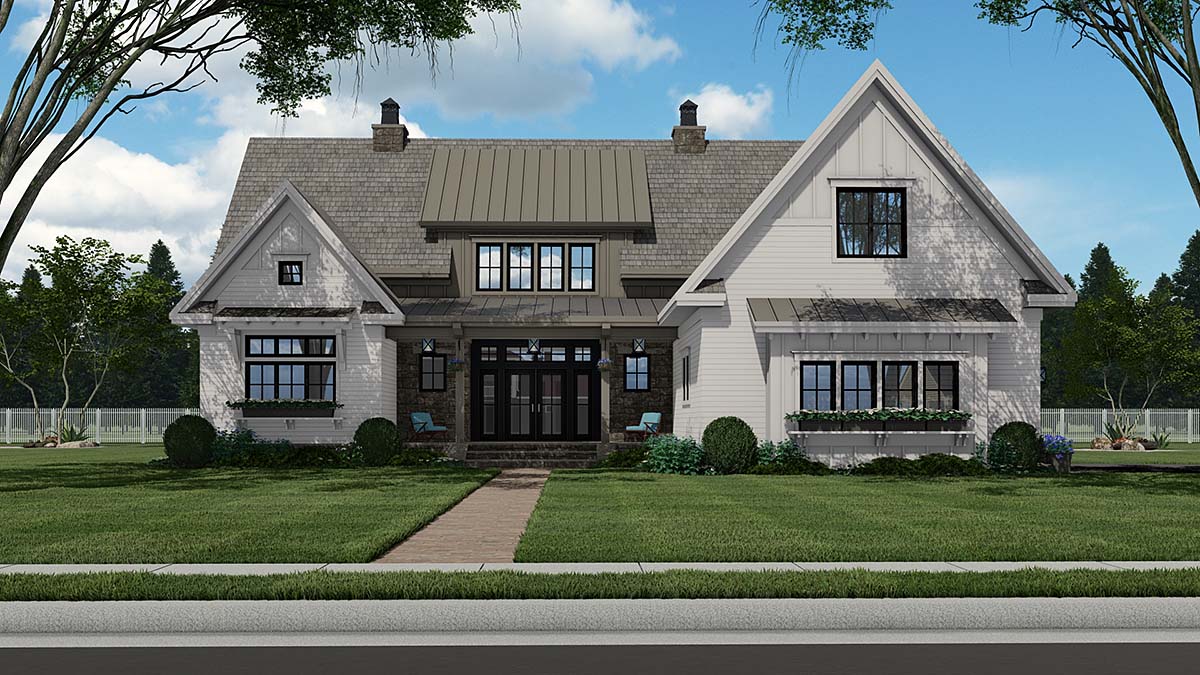 Country Plan with 3319 Sq. Ft., 4 Bedrooms, 4 Bathrooms, 2 Car Garage Elevation