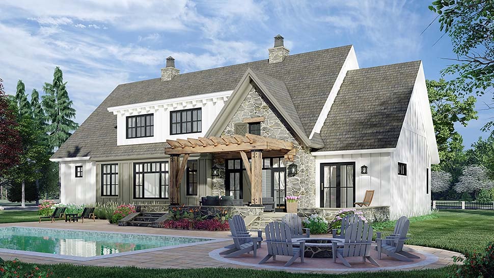 Farmhouse Plan with 2655 Sq. Ft., 4 Bedrooms, 4 Bathrooms, 2 Car Garage Picture 5