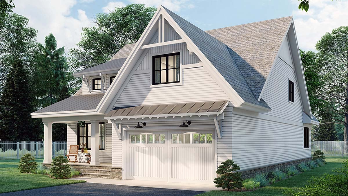 Farmhouse Plan with 2889 Sq. Ft., 4 Bedrooms, 4 Bathrooms, 2 Car Garage Picture 2