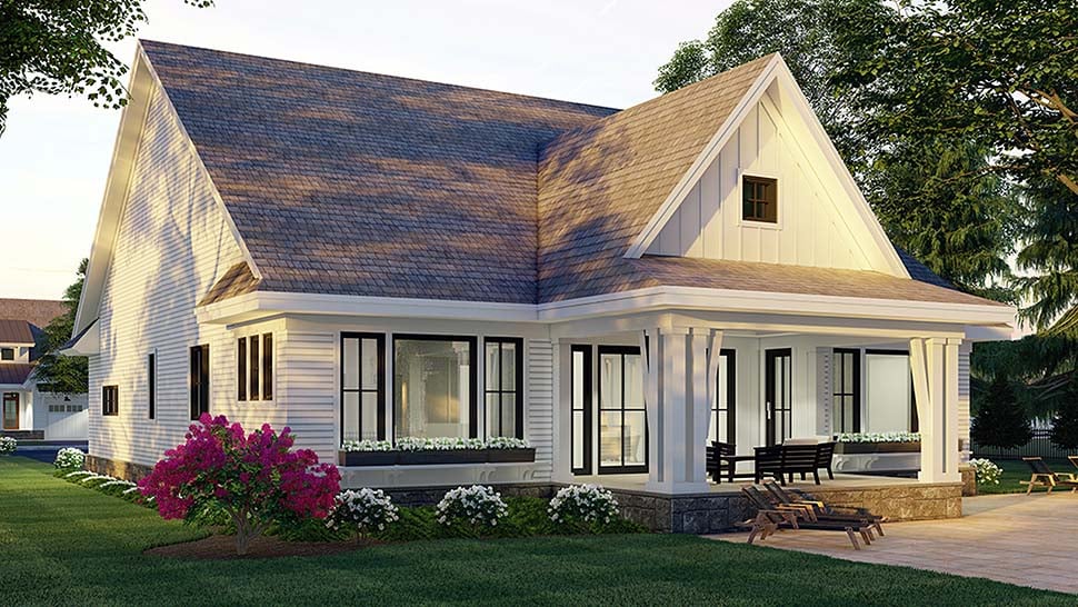Farmhouse Plan with 2657 Sq. Ft., 3 Bedrooms, 3 Bathrooms, 2 Car Garage Picture 4