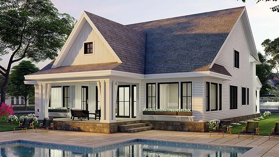 Farmhouse Plan with 2657 Sq. Ft., 3 Bedrooms, 3 Bathrooms, 2 Car Garage Picture 5