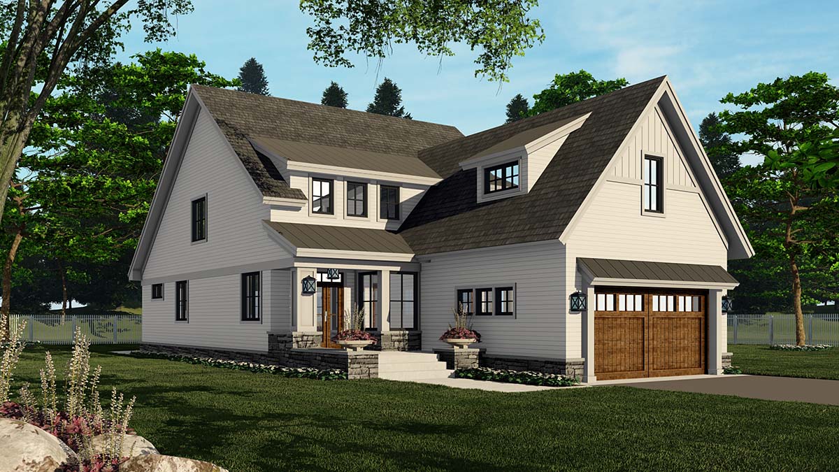 Farmhouse Plan with 2870 Sq. Ft., 4 Bedrooms, 3 Bathrooms, 2 Car Garage Picture 3