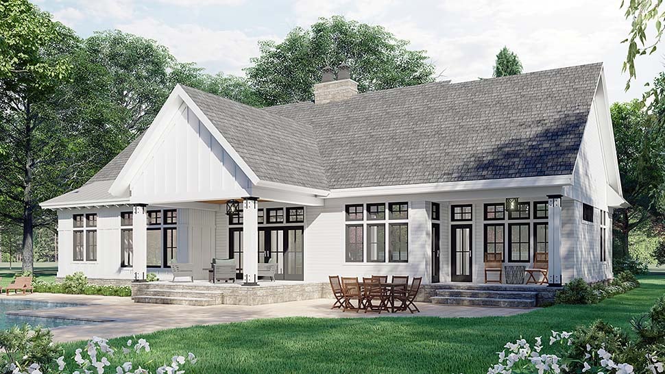 Farmhouse Plan with 2419 Sq. Ft., 3 Bedrooms, 3 Bathrooms, 2 Car Garage Picture 5