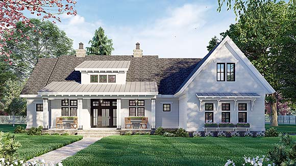 Country House Plan 41911 with 3 Beds, 3 Baths, 2 Car Garage Elevation