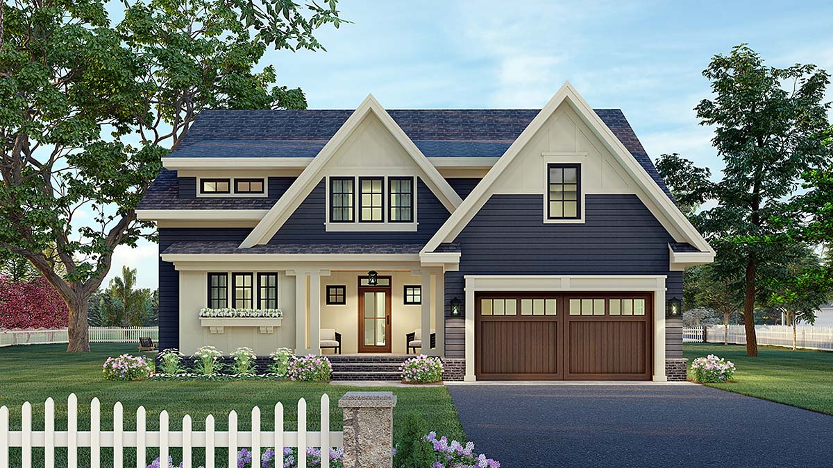 Farmhouse Plan with 2801 Sq. Ft., 3 Bedrooms, 3 Bathrooms, 2 Car Garage Elevation