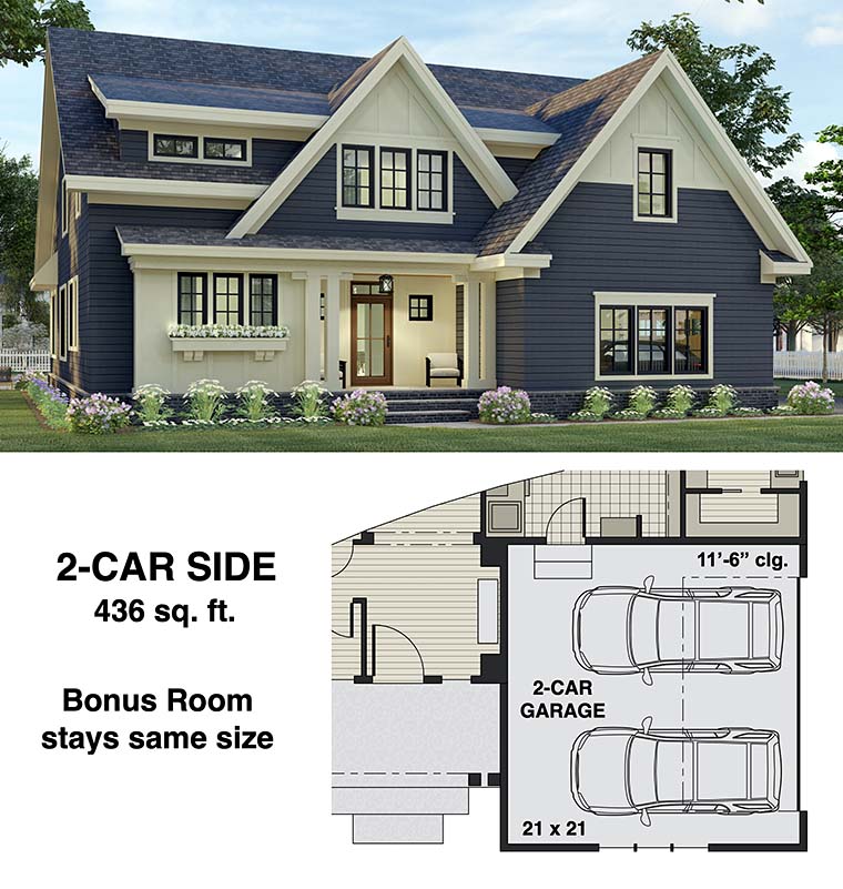 Farmhouse Plan with 2801 Sq. Ft., 3 Bedrooms, 3 Bathrooms, 2 Car Garage Picture 6