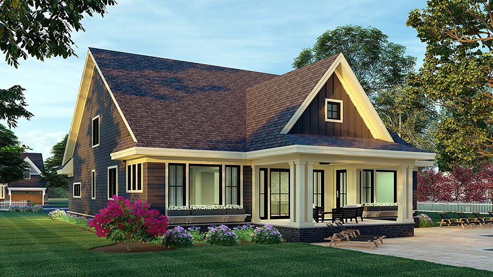 Farmhouse Plan with 3249 Sq. Ft., 4 Bedrooms, 4 Bathrooms, 2 Car Garage Picture 4