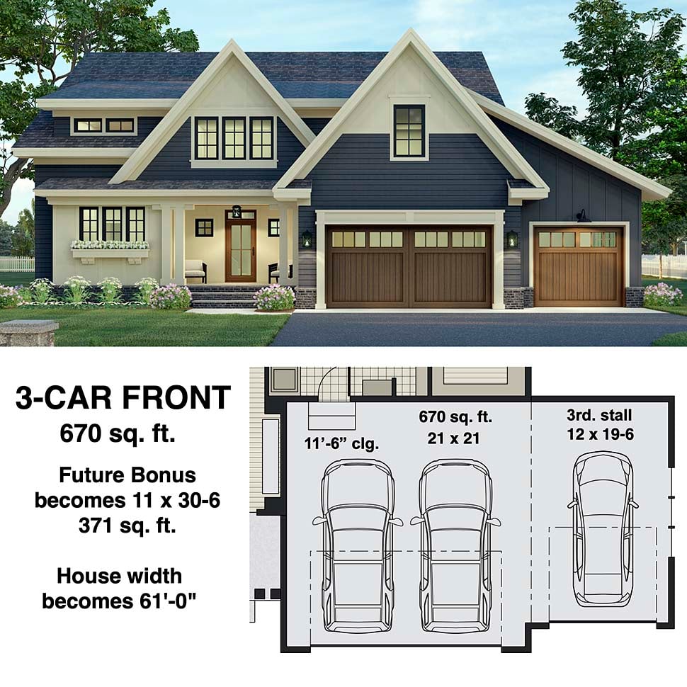 Farmhouse Plan with 3249 Sq. Ft., 4 Bedrooms, 4 Bathrooms, 2 Car Garage Picture 7