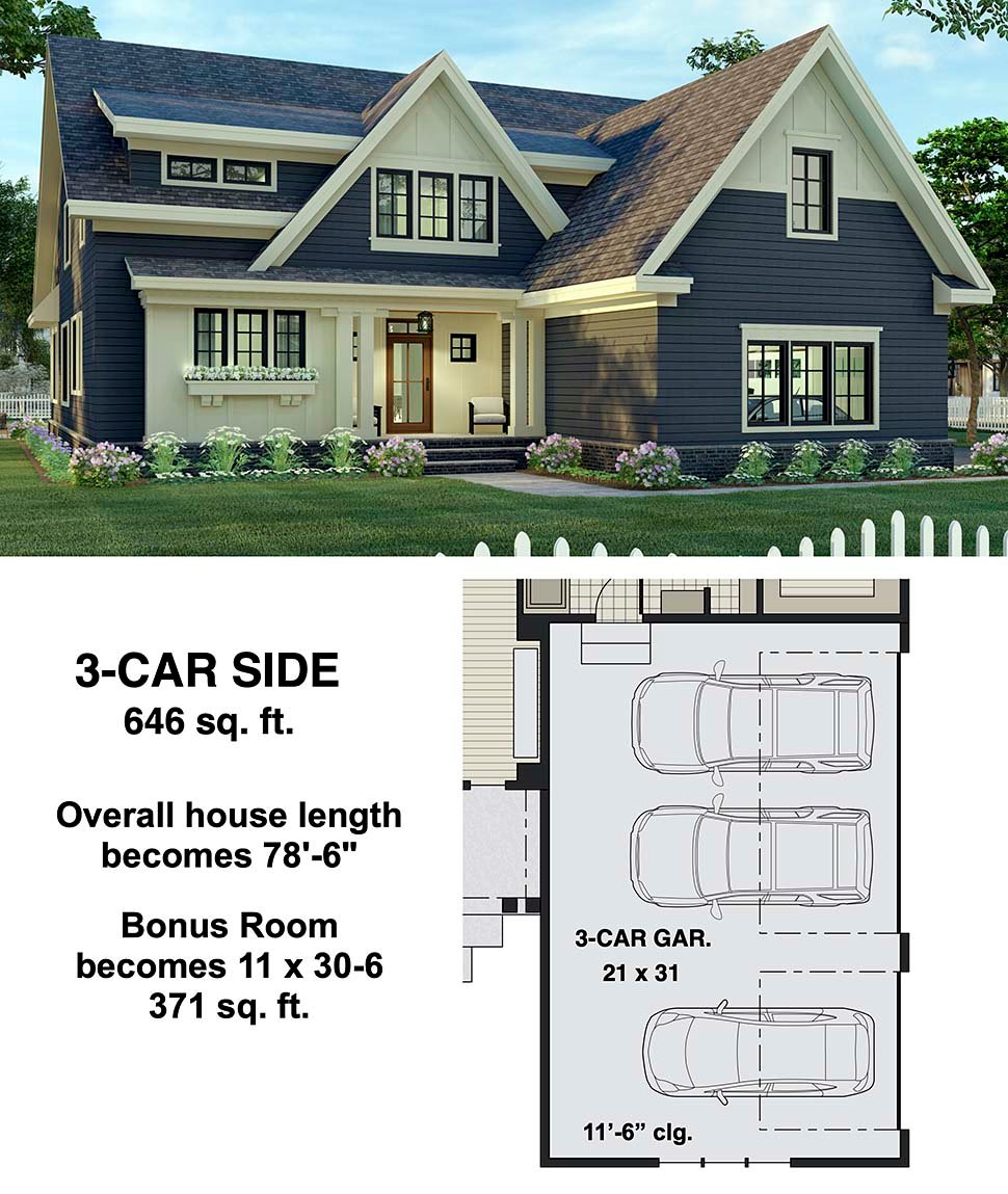 Farmhouse Plan with 3249 Sq. Ft., 4 Bedrooms, 4 Bathrooms, 2 Car Garage Picture 8