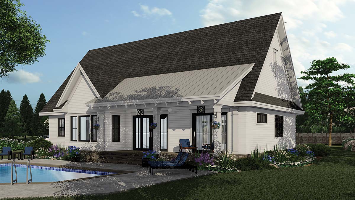 Country, Farmhouse Plan with 2046 Sq. Ft., 3 Bedrooms, 3 Bathrooms, 2 Car Garage Picture 3