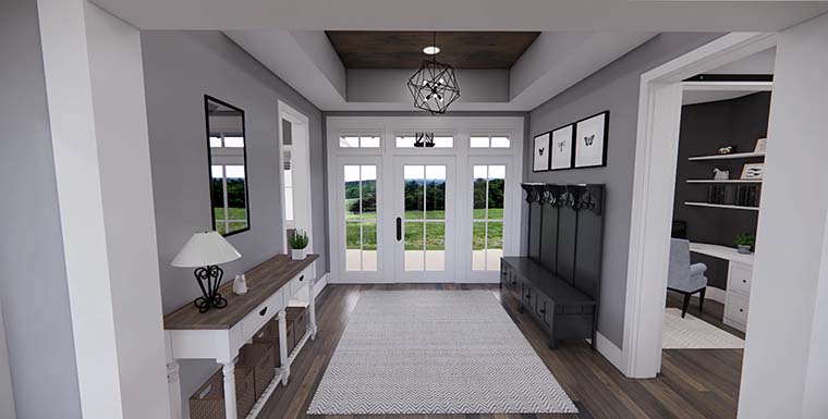 Country, Farmhouse Plan with 2046 Sq. Ft., 3 Bedrooms, 3 Bathrooms, 2 Car Garage Picture 6