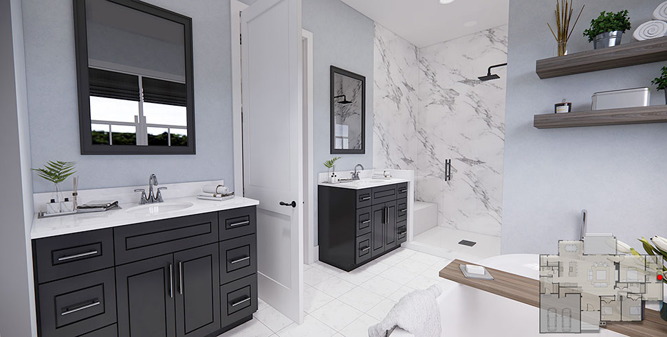 Country, Farmhouse Plan with 2137 Sq. Ft., 3 Bedrooms, 3 Bathrooms, 2 Car Garage Picture 21