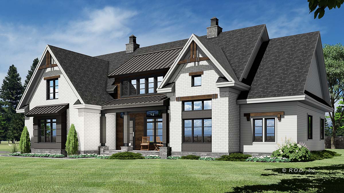 Farmhouse Plan with 3282 Sq. Ft., 4 Bedrooms, 4 Bathrooms, 2 Car Garage Picture 2