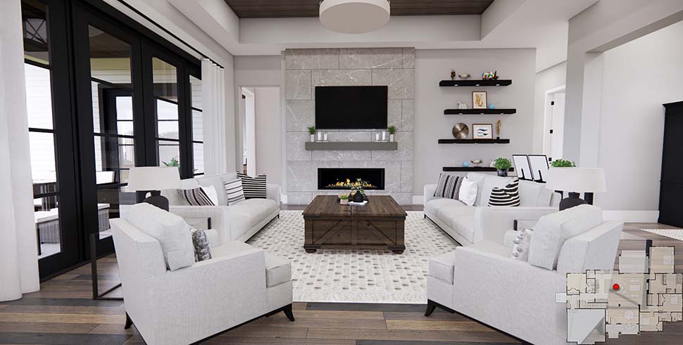 Farmhouse Plan with 2336 Sq. Ft., 4 Bedrooms, 3 Bathrooms, 2 Car Garage Picture 15