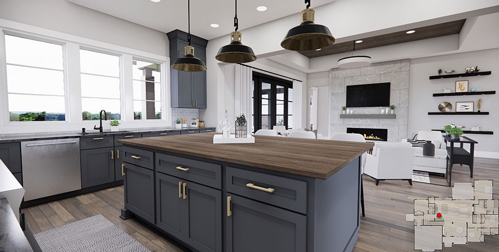 Farmhouse Plan with 2336 Sq. Ft., 4 Bedrooms, 3 Bathrooms, 2 Car Garage Picture 21