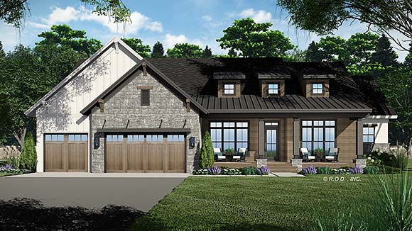 Country, Traditional House Plan 41930 with 2 Beds, 2 Baths, 3 Car Garage Elevation