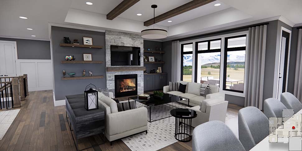 Contemporary, Farmhouse Plan with 1684 Sq. Ft., 2 Bedrooms, 2 Bathrooms, 2 Car Garage Picture 16