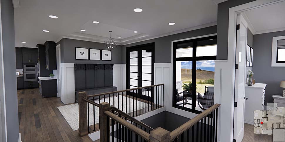 Contemporary, Farmhouse Plan with 1684 Sq. Ft., 2 Bedrooms, 2 Bathrooms, 2 Car Garage Picture 8