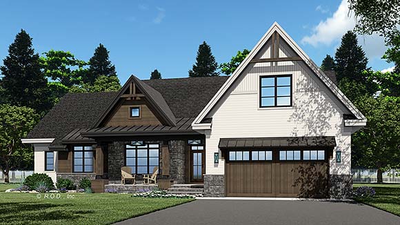 Country, Craftsman, Traditional House Plan 41933 with 4 Beds, 4 Baths, 2 Car Garage Elevation