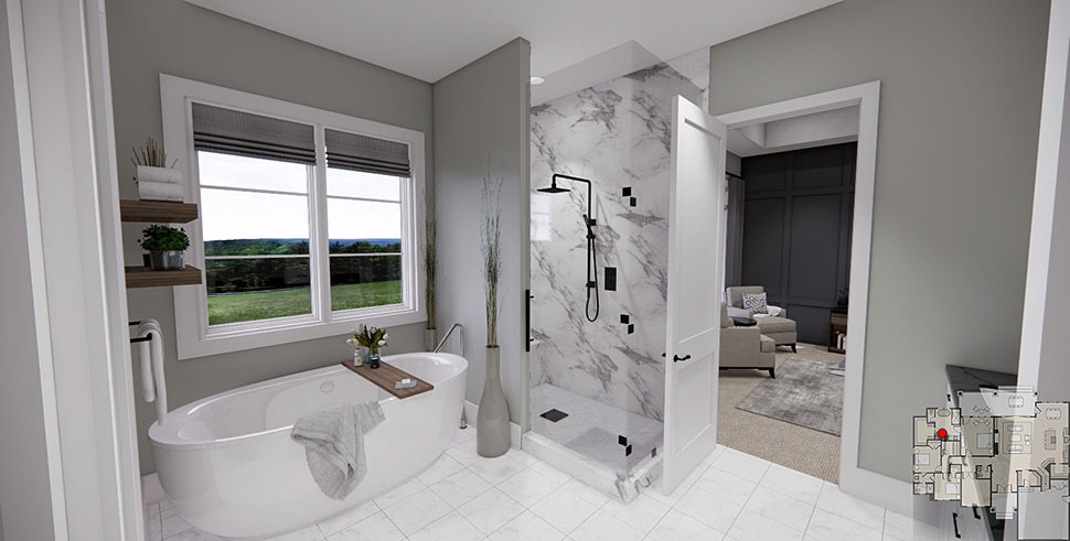 Farmhouse, Traditional Plan with 2277 Sq. Ft., 3 Bedrooms, 3 Bathrooms, 2 Car Garage Picture 26