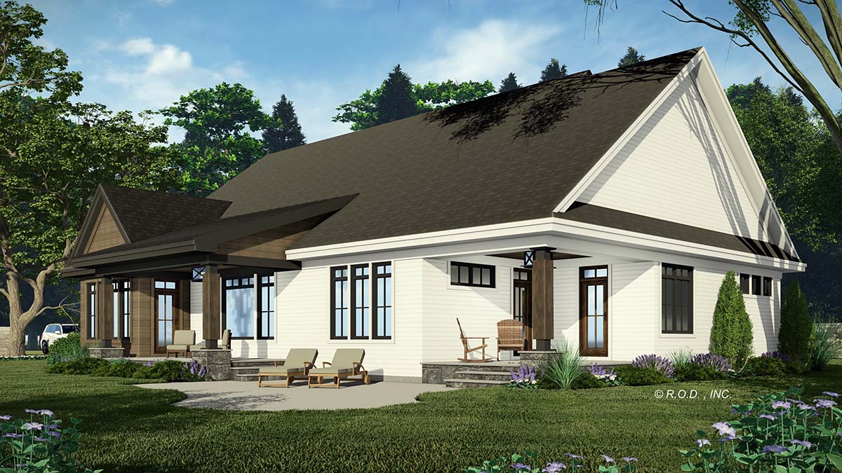 Farmhouse, Traditional Plan with 2563 Sq. Ft., 4 Bedrooms, 4 Bathrooms, 2 Car Garage Picture 3