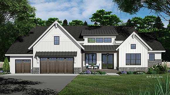 House Plan 41940 - Farmhouse Style with 2176 Sq Ft, 2 Bed, 2 Bath