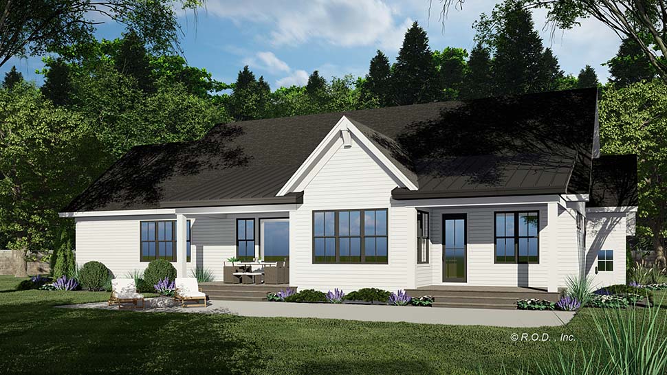 Contemporary, Farmhouse, New American Plan with 2176 Sq. Ft., 2 Bedrooms, 3 Bathrooms, 3 Car Garage Picture 4