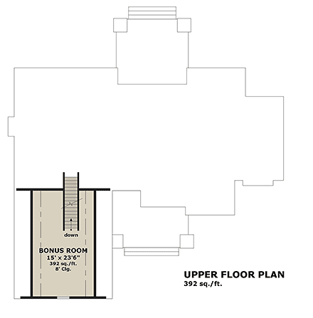 Country, Craftsman, New American House Plan 41949 with 3 Beds, 4 Baths, 2 Car Garage Second Level Plan