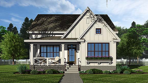 Cottage, Country, Farmhouse House Plan 41950 with 3 Beds, 4 Baths, 2 Car Garage Elevation