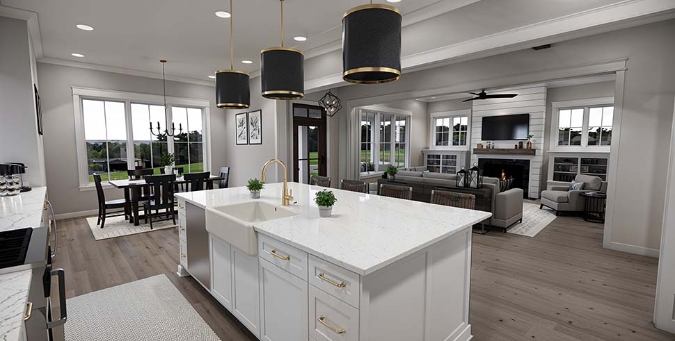 Cottage, Country, Farmhouse Plan with 2454 Sq. Ft., 3 Bedrooms, 4 Bathrooms, 2 Car Garage Picture 11