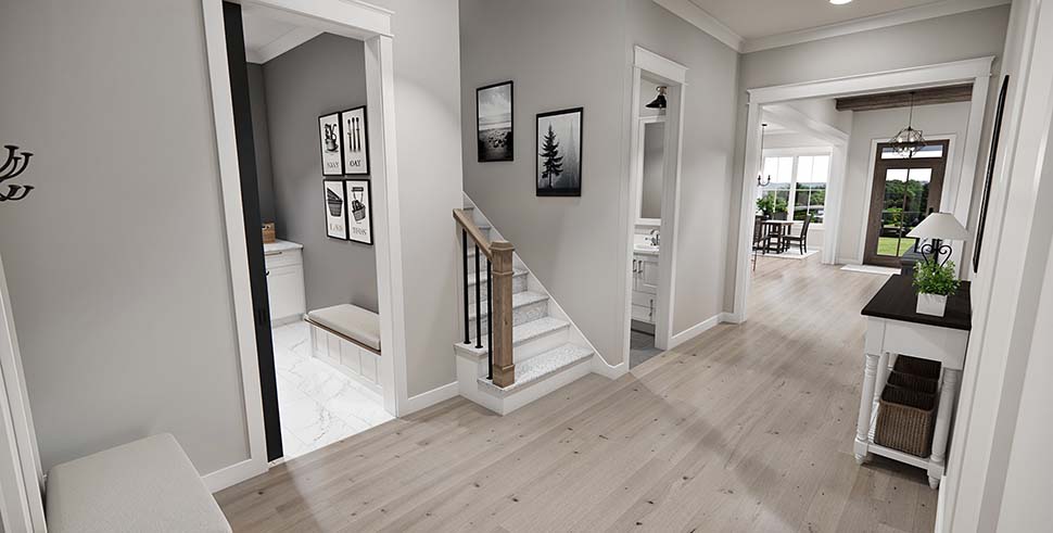 Cottage, Country, Farmhouse Plan with 2454 Sq. Ft., 3 Bedrooms, 4 Bathrooms, 2 Car Garage Picture 14