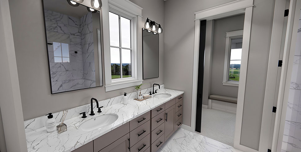 Cottage, Country, Farmhouse Plan with 2454 Sq. Ft., 3 Bedrooms, 4 Bathrooms, 2 Car Garage Picture 20