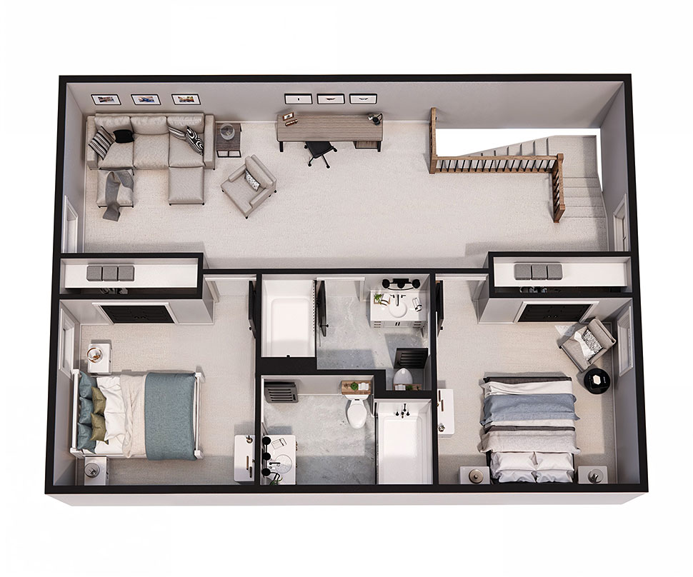 Cottage, Country, Farmhouse Plan with 2454 Sq. Ft., 3 Bedrooms, 4 Bathrooms, 2 Car Garage Picture 32