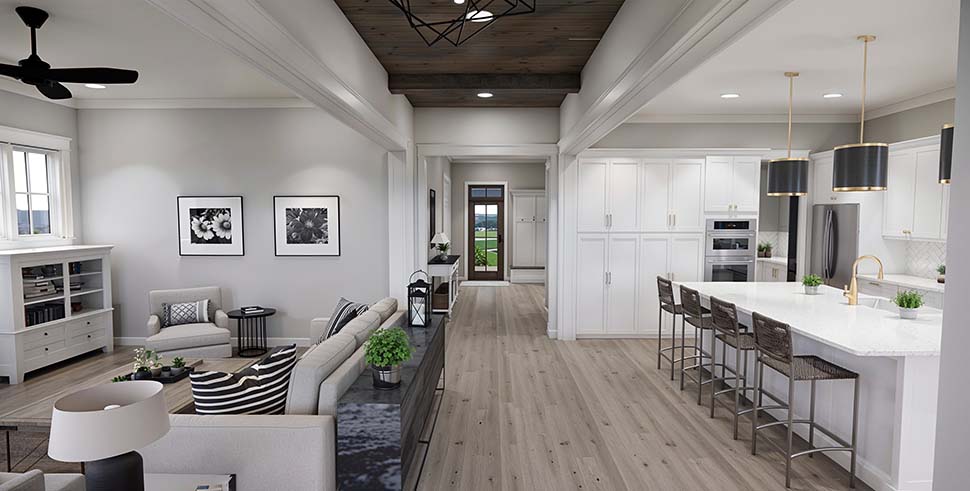 Cottage, Country, Farmhouse Plan with 2454 Sq. Ft., 3 Bedrooms, 4 Bathrooms, 2 Car Garage Picture 5