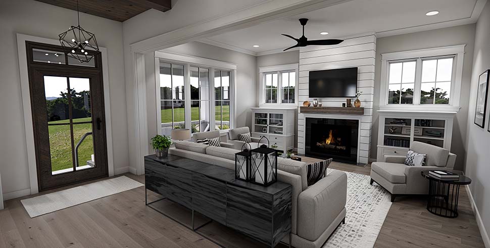 Cottage, Country, Farmhouse Plan with 2454 Sq. Ft., 3 Bedrooms, 4 Bathrooms, 2 Car Garage Picture 7