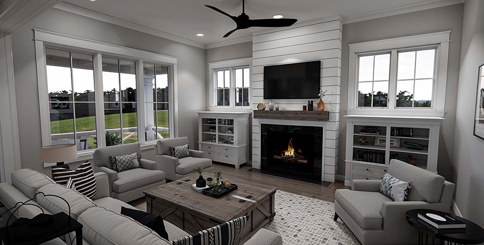 Cottage, Country, Farmhouse Plan with 2454 Sq. Ft., 3 Bedrooms, 4 Bathrooms, 2 Car Garage Picture 8