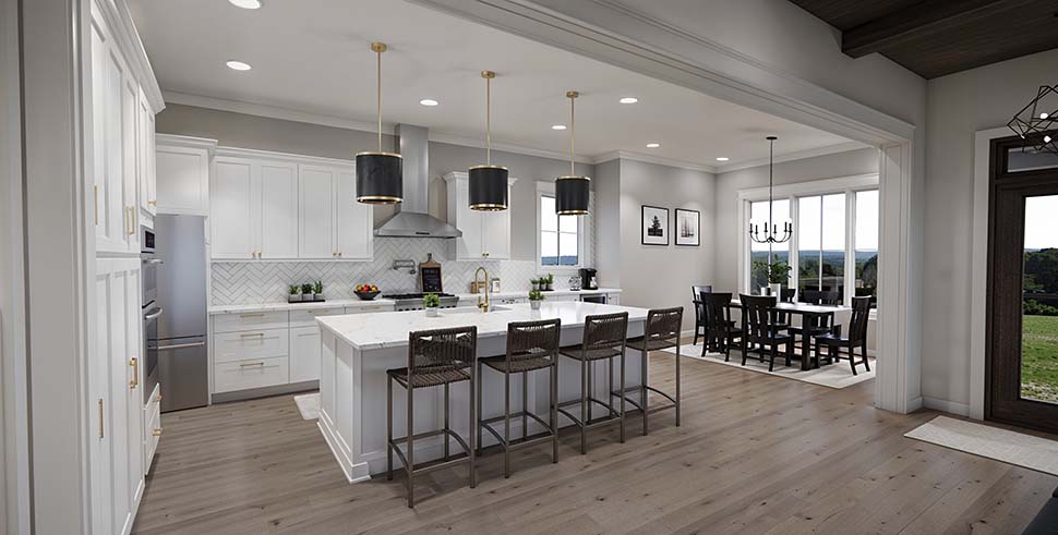 Cottage, Country, Farmhouse Plan with 2454 Sq. Ft., 3 Bedrooms, 4 Bathrooms, 2 Car Garage Picture 9