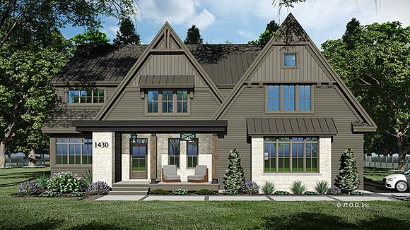 Country, Craftsman, Farmhouse, Traditional House Plan 41953 with 4 Beds, 4 Baths, 3 Car Garage Elevation