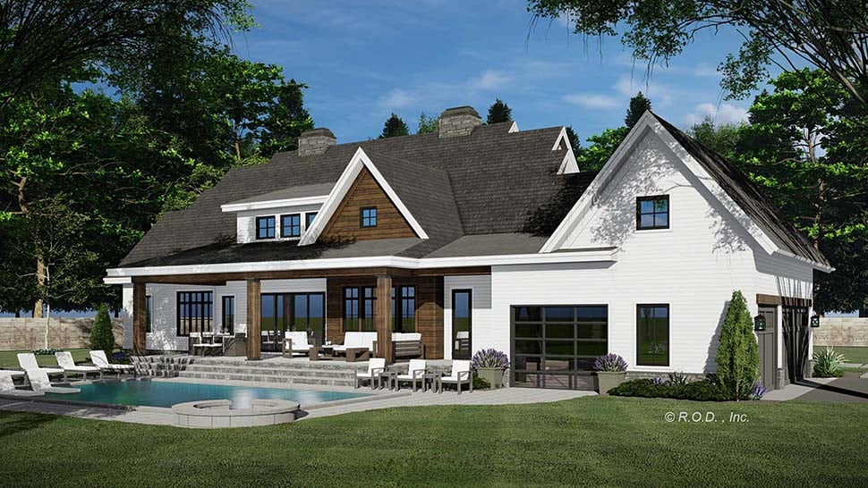Country, Craftsman, Farmhouse Plan with 3235 Sq. Ft., 5 Bedrooms, 4 Bathrooms, 3 Car Garage Picture 5