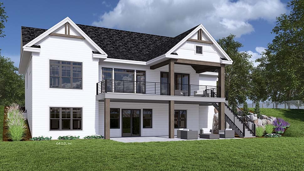 Craftsman, Farmhouse, Traditional Plan with 3046 Sq. Ft., 4 Bedrooms, 4 Bathrooms, 2 Car Garage Picture 4