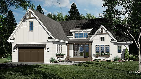 House Plan 41956 - Farmhouse Style with 2843 Sq Ft, 4 Bed, 3 Bath