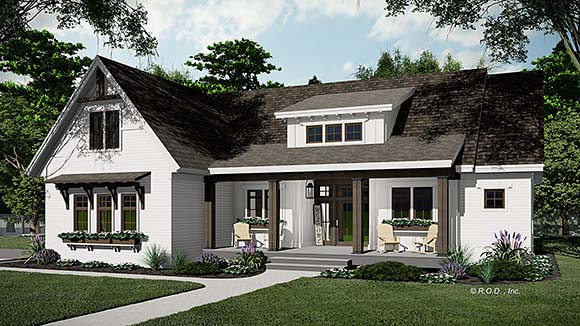 Contemporary, Country, Farmhouse, New American, Ranch, Traditional House Plan 41957 with 3 Beds, 2 Baths, 2 Car Garage Elevation