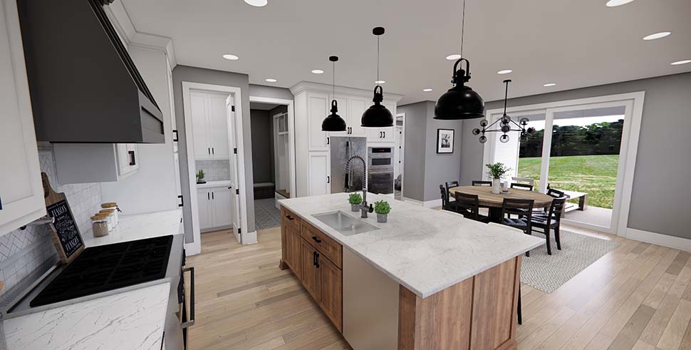 Cottage, Country, Farmhouse, Traditional Plan with 2419 Sq. Ft., 3 Bedrooms, 4 Bathrooms, 2 Car Garage Picture 14