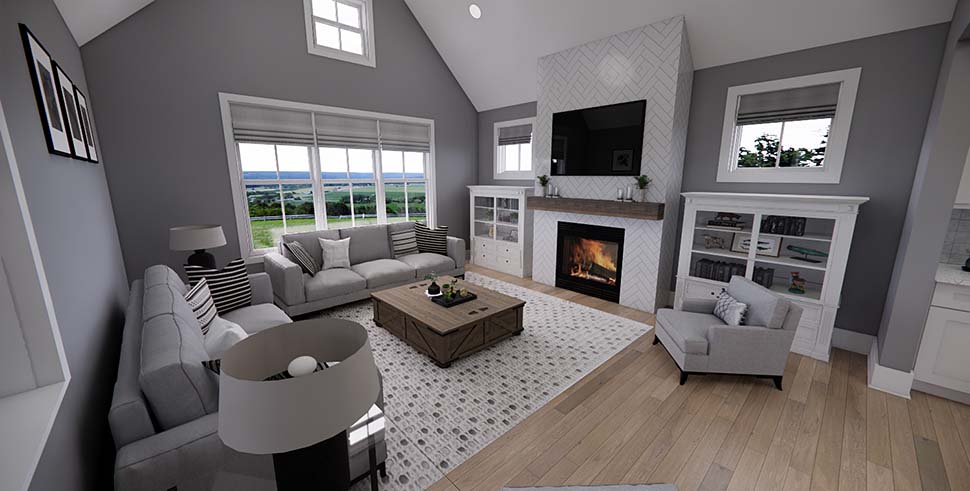 Cottage, Country, Farmhouse, Traditional Plan with 2419 Sq. Ft., 3 Bedrooms, 4 Bathrooms, 2 Car Garage Picture 15