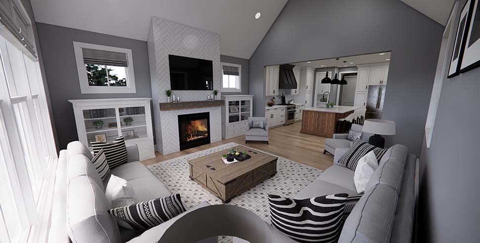 Cottage, Country, Farmhouse, Traditional Plan with 2419 Sq. Ft., 3 Bedrooms, 4 Bathrooms, 2 Car Garage Picture 16