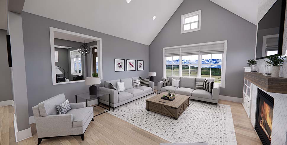 Cottage, Country, Farmhouse, Traditional Plan with 2419 Sq. Ft., 3 Bedrooms, 4 Bathrooms, 2 Car Garage Picture 18