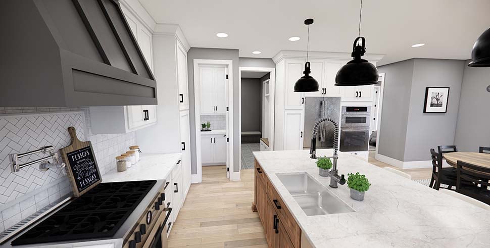 Cottage, Country, Farmhouse, Traditional Plan with 2419 Sq. Ft., 3 Bedrooms, 4 Bathrooms, 2 Car Garage Picture 19